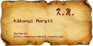 Kákonyi Margit névjegykártya